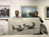 艺术家邵西安日记:新作于南京。国画奔马系列作品：《唐韵雄风》，《马到成功》，《【图1】