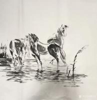 艺术家邵西安日记:新作于南京。国画奔马系列作品:《唐韵雄风》,《马到成功》,《【图2】