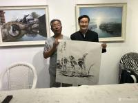 艺术家邵西安日记:新作于南京。国画奔马系列作品：《唐韵雄风》，《马到成功》，《【图3】