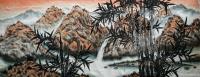 艺术家陈奇飞日记:画竹再配上山石流水，似听到泉水叮咚，小鸟叽叽，【图0】