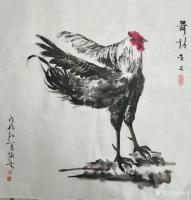 艺术家刘协文日记:新创作的国画写意动物画～鸡。舞动系列，灵动和创新，首发三幅作【图2】