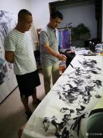 艺术家阎敏日记:酒后在朋友的画室里笔墨放纵了一下,如奔马自由驰骋,快意天地,【图0】