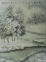 艺术家陈刚日记:国画山水画,大夏天来点清凉的,雪景,《昔去雪如花》,《雪无尘【图1】