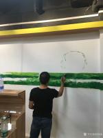 艺术家周海波日记:在深圳阳光湾畔，田园风光壁画开始施工，每个画家都是虔诚的背影【图5】