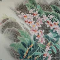 艺术家韩梅日记:我爱幽兰异众芳,不将颜色媚春阳。四尺斗方工笔画兰花《幽谷兰香【图3】