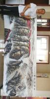 艺术家宁建华日记:国画彩墨山水画《幽燕金秋图》,尺寸120*300cm,献给老【图0】