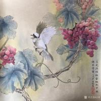 艺术家汪林日记:工笔花鸟画《秋声图》,尺寸50x50cm,配局部图
“三光【图0】