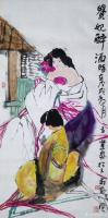 艺术家徐立业日记:国画人物画,仕女图系列作品欣赏《赏花》,《贵妃醉酒图》,《秋【图4】