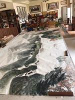 艺术家叶仲桥日记:这张《大地生辉》的大画,是由一位本土企业家订制的大画(装裱后【图2】