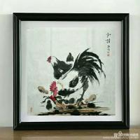 艺术家刘协文日记:创作的国画风格战斗鸡《舞动奇迹》装裱效果图,发与大家欣赏。【图2】
