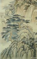 艺术家韩梅日记:仿古山水画《山居图》,配局部特写,刚画完,尚未落款,请欣赏,【图1】