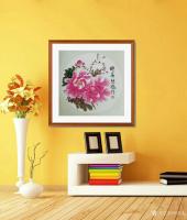 艺术家何跃起日记:国画牡丹姐妹花《醉春》,《春艳》,《花开富贵》,再配个上墙效【图5】