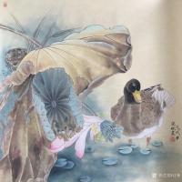 艺术家汪林日记:工笔花鸟画《秋》,尺寸50x50cm,戊戍年新作【图1】