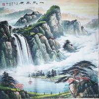 艺术家宁建华日记:国画彩墨山水画《一帆风顺》,六尺斗方98*98cm,送给老师【图1】