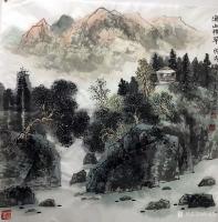 艺术家蒋元生日记:每日一画国画山水画《溪山积翠》,60*60cm【图0】