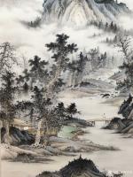艺术家李伟成日记:私人订制,再作仿古山水画《深山幽居图》,68*140cm【图1】