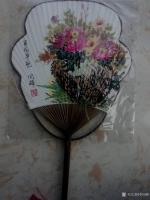 艺术家李同辉日记:国画牡丹扇面,朋友订制,现制作完毕,请欣赏。喜欢可订制【图3】