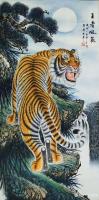 艺术家刘慧敏日记:工笔画老虎一组,《王者风范》,《雄风万里》,《万里雄风》,尺【图2】