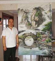 艺术家宁建华日记:刚完成的国画彩墨山水画《福地祥云》尺寸120*180cm,送【图0】