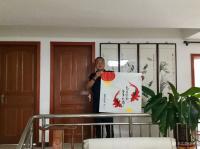 艺术家李尊荣日记:国画斗方《连年有余》,王老板说装裱好挂家里:日子会红红火火,【图2】