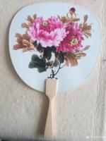 艺术家李同辉日记:今天完成的客户定制四幅国画牡丹扇面,晒图留念【图0】