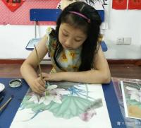 艺术家郭雨铮日记:锦泓轩书画工作室.雨铮老师的暑期班,聪明可爱,勤奋好学的学生【图0】