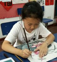 艺术家郭雨铮日记:锦泓轩书画工作室.雨铮老师的暑期班,聪明可爱,勤奋好学的学生【图4】