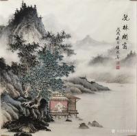 艺术家李伟成日记:国画仿古山水画五幅:《疏林闲窗》《溪山静幽》,《嘉木芳妍》,【图0】