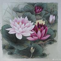 艺术家王嵩淼日记:荷花一组系列,荷花是人们特别喜欢的一个花种,多少文人墨客赞美【图0】