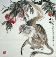 艺术家田光荣日记:国画四尺斗方《申猴》
上午别人的订单猴子又被抢,补单2幅。【图0】