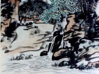 艺术家龚光万日记:国画写意山水画“万壑烟光动,千林雨气通。五冠西畔九龙东。水墨【图3】