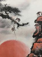 艺术家罗树辉日记:刚刚完成了《金猴濯日》,国画山水画,六尺斗方。请大家品鉴【图3】