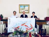 艺术家李尊荣日记:今天广然艺术团队走进了摩洛哥大使馆,大使梅库阿尔先生对中国的【图2】