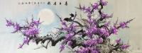艺术家刘慧敏日记:国画梅花《喜上眉梢》系列作品四幅,红梅,黄梅,紫梅,深红,尺【图3】