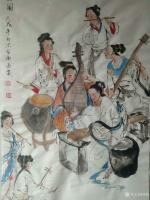 艺术家任燕日记:原创《八美图》,国画人物画,尺寸68x138cm,由国家特一【图4】