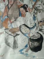 艺术家任燕日记:原创《八美图》,国画人物画,尺寸68x138cm,由国家特一【图5】