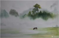 艺术家冯保民日记:水彩画《玉华宫》,由玉华禅院存正…尺寸50x75cm【图2】