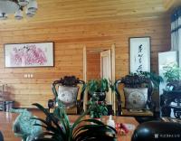 艺术家王立军收藏:大庆净觉寺方丈会客室(随缘居)本人国画作品《红芦苇》【图1】