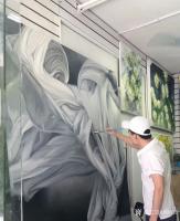 艺术家周海波日记:水粉画《舞动的纱布》终于完成!尺寸160x160cm,请欣赏【图0】