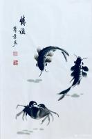 艺术家李尊荣日记:新作鱼蟹图一组《家园之乐》《和谐》《情谊》《相随》,尺寸40【图2】