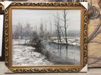 艺术家宋德发日记:水粉画荒野雪景作品一组,已经按客户要求装裱好准备发货【图2】