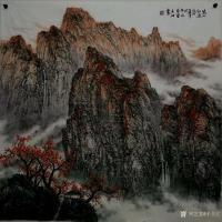 艺术家于立江日记:斗方新作《万山红遍》,尺寸(110cm x 110cm。《溪【图0】