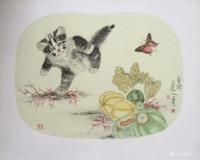 艺术家柳士才日记:小萌猫系列新作《香甜》萌猫遇上水果,《探奇》萌猫逗蚂蚁,《柿【图1】