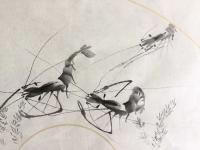 艺术家罗树辉日记:扇面《自得其乐》偶尔画虾,也自得其乐。【图1】