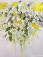 艺术家周海波日记:现代油画风《苹果花开》,请欣赏,欢迎订制【图1】