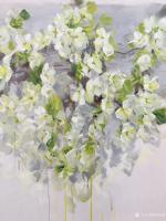 艺术家周海波日记:现代油画风《苹果花开》,请欣赏,欢迎订制【图2】