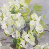 艺术家周海波日记:现代油画风《苹果花开》,请欣赏,欢迎订制【图3】