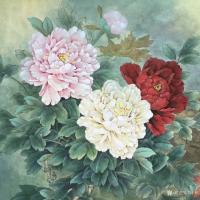 艺术家汪林日记:新作品《牡丹蝶来》工笔花鸟画,尺寸145x66cm,欢迎结缘【图3】