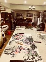 艺术家叶仲桥日记:昨天今天为五邑地区叶氏宗亲贫困学子捐画拍卖筹款活动!广东省书【图0】