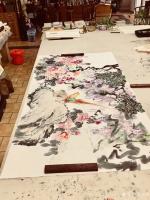 艺术家叶仲桥日记:昨天今天为五邑地区叶氏宗亲贫困学子捐画拍卖筹款活动!广东省书【图1】